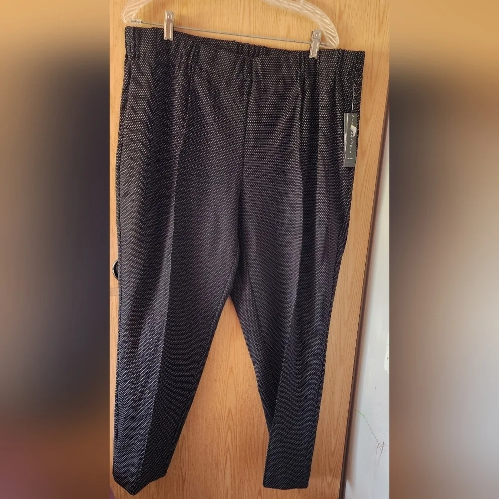 Black Ankle Cropped Pants with Elastic Waistband